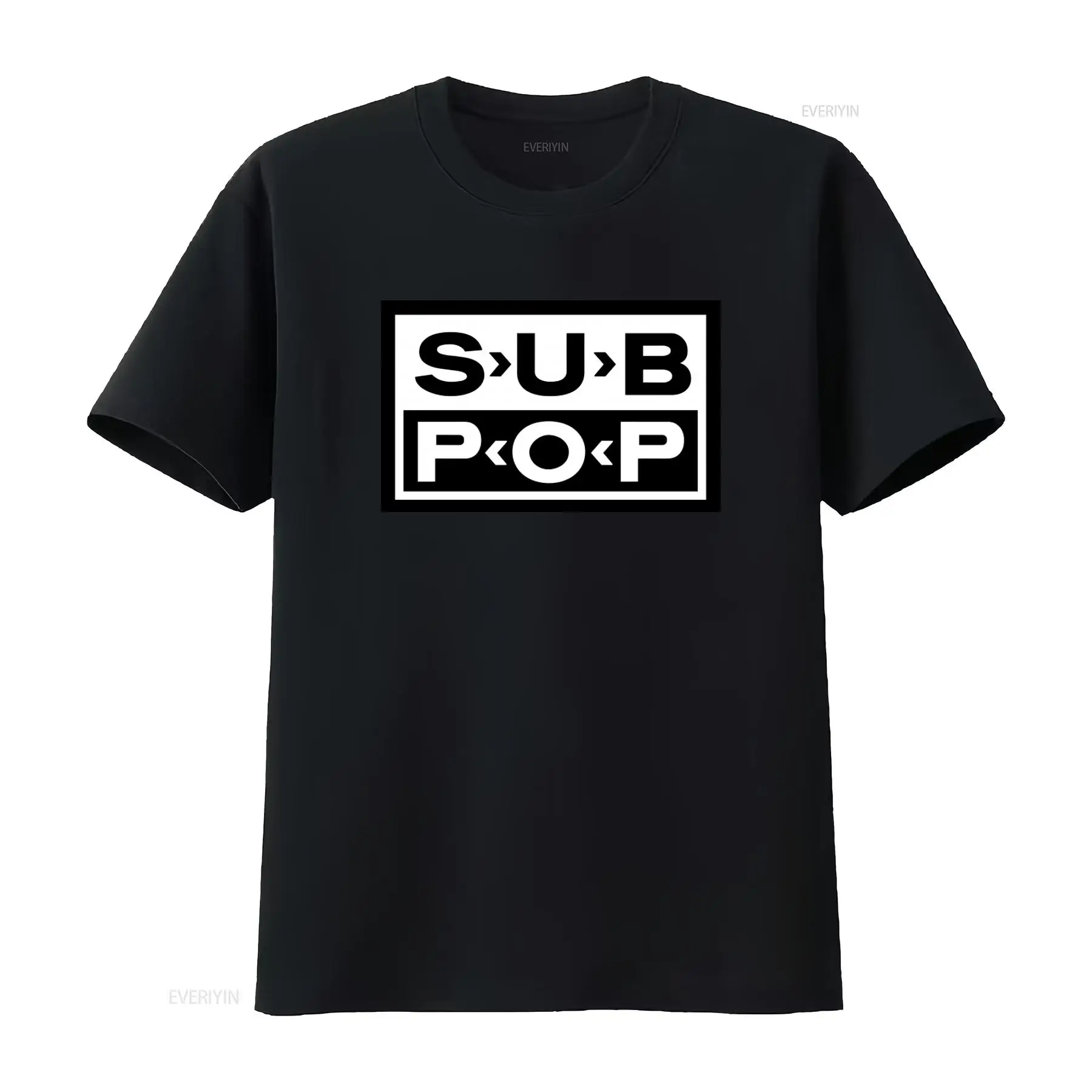 Vintage Fashion Jersey - Kaos Logo Sub Pop Hitam dengan