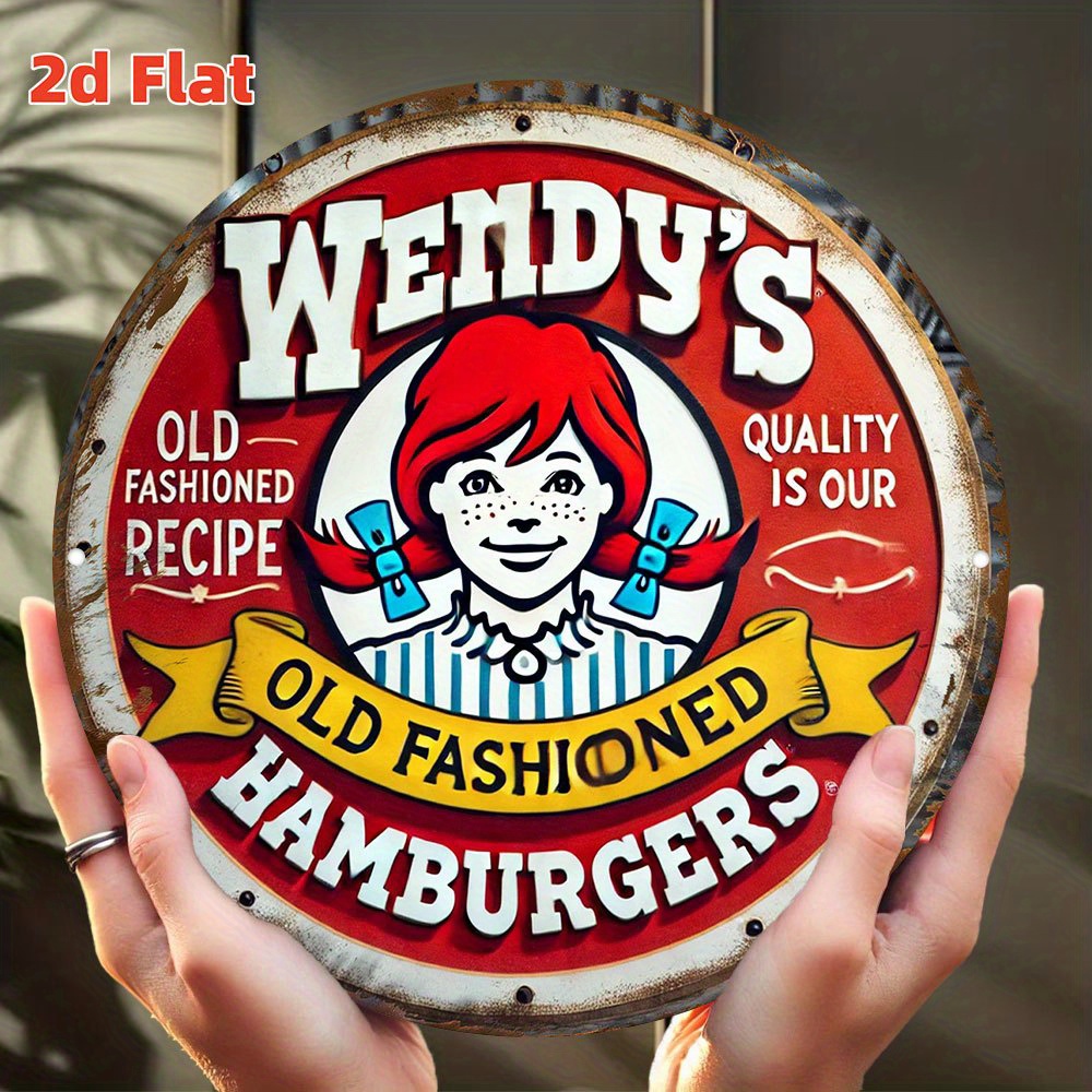 Vintage Fashion Hamburg - Papan Kaleng Bulat Hamburger Klasik Wendy's