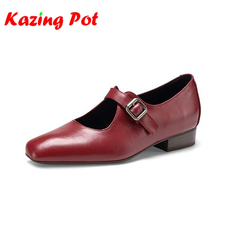 Vintage Fashion Dresses - Krazing Pot Sepatu Hak Rendah Kulit