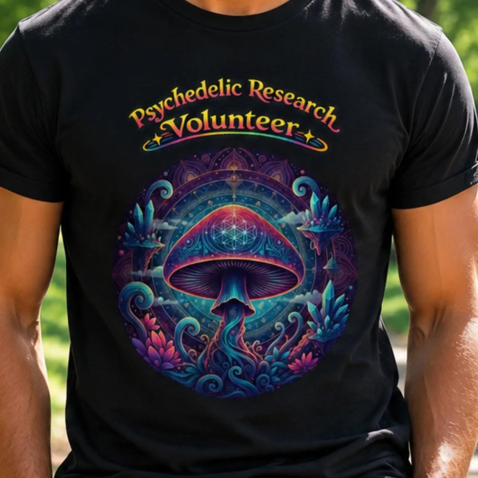 Vintage Fashion Research - Kaos Relawan Penelitian Psikedelik Seni Jamur