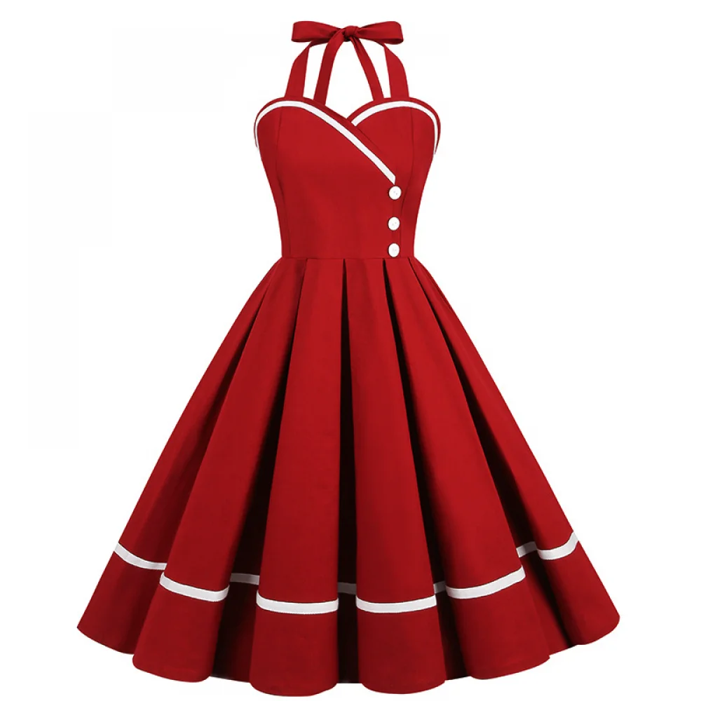 Gaun Retro Halloween 50S 60S 8 - Vintage Fashion Dresses ulasan dan harga